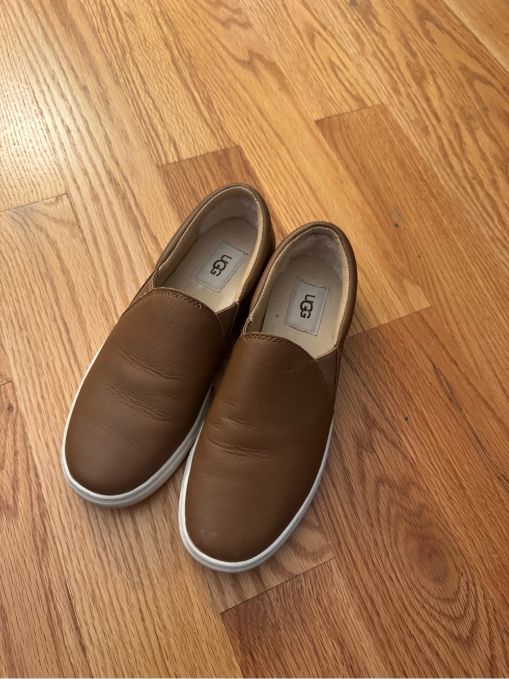 UGG Women's Brown Slip-On Leather Loafers